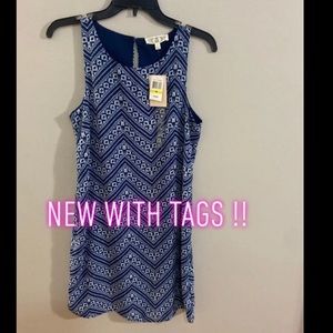 NWT blue and white patterned dress
